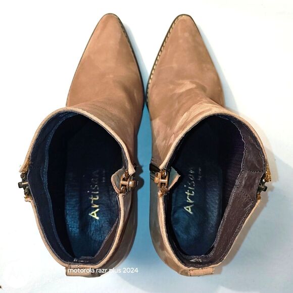 Women's Artisan by Zigi Vellyn Brown Suede Zipper Ankle Boots US Size 7.5M - Picture 5 of 7